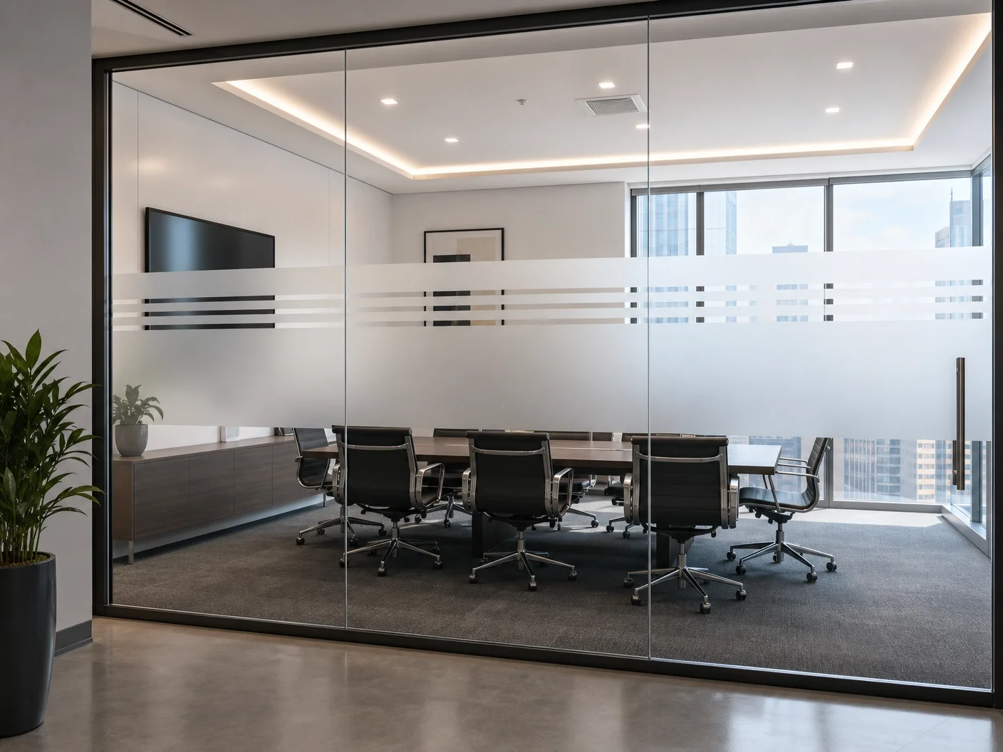frosted office privacy stickers for meeting room glass in Dubai