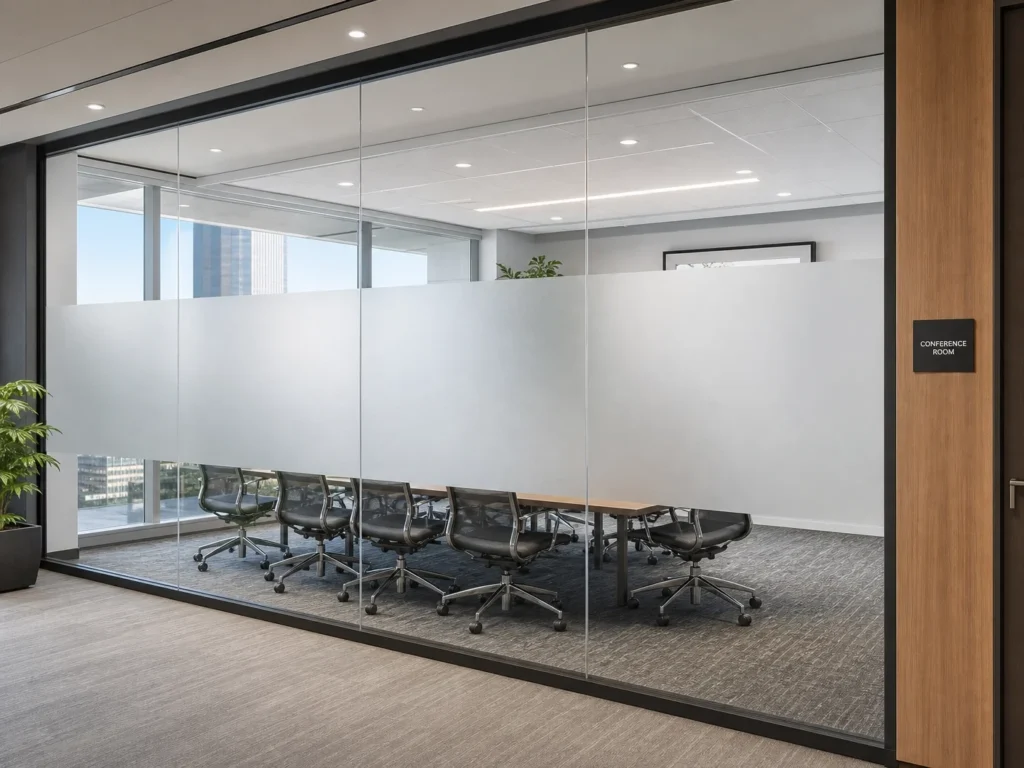 Office privacy frosted stickers in Dubai for glass partitions