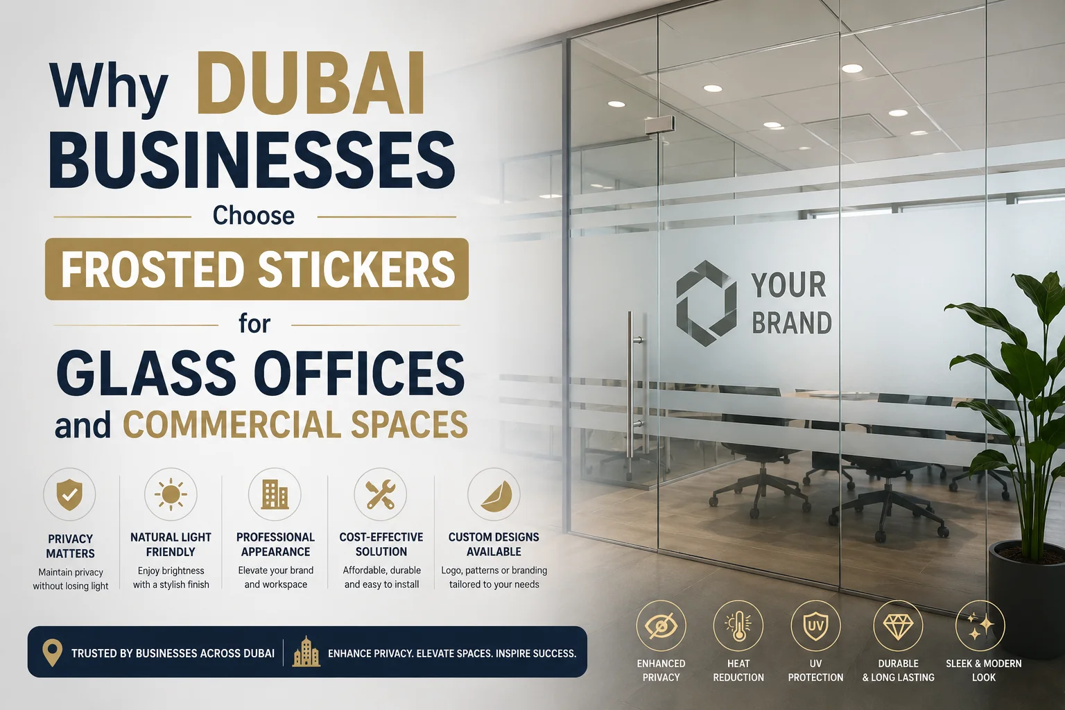 Why Dubai Businesses Choose Frosted Stickers for Glass Offices and Commercial Spaces